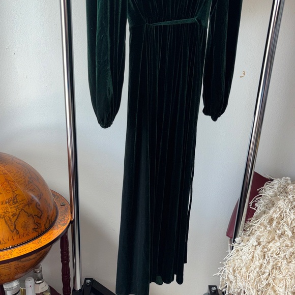 INC International Concepts Dark Green Velvet Long Sleeve Dress - Picture 6 of 6